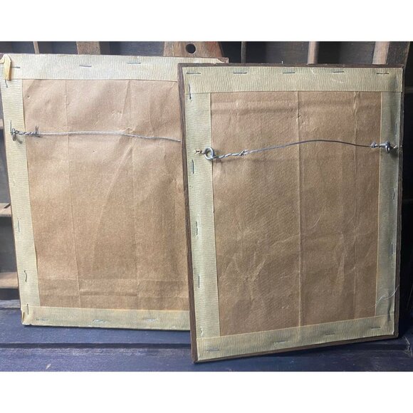 Vintage Glass-covered Wood Framed Fruit Needlepoint Art Set Of 2 Cross Stitch - Picture 5 of 5